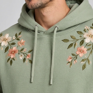 Fashionable men embroidered <b>hoodie</b> offers <b>soft</b> comfort unique coloring and quality embroidery for streetwear and leisu - Product Image 6