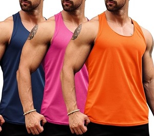 Quick Dry Eco-Friendly 100% Polyester Marathon <b>Running</b> Club Sports <b>Singlet</b> Breathable Gym Mesh Seamless Vest Men O-Neck 120g - Product Image 5