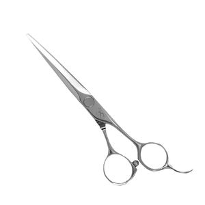 Ciseaux de coiffure professionnels en acier au carbone à bout arrondi pour droitiers, manche en plastique moyen, pour salon de coiffure, marque personnalisée - Product Image 6