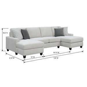 Wallace & Bay Ranger grigio Chaise sezionale elegante divano da soggiorno - Product Image 3
