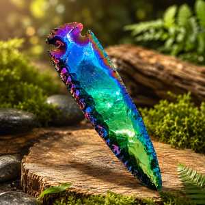 Handmade Black Obsidian <b>Crystal</b> Arrowhead <b>Angel</b> Aura Titanium Aura Stone Carving Wholesale - Product Image 6