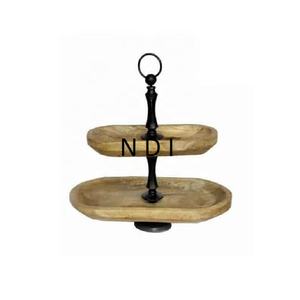 Support à gâteau de fête de Noël, de mariage et d'anniversaire, finition noire classique avec revêtement poudré - Product Image 3