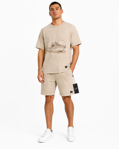 Breathable Quick Dry Summerset Low MOQ Best Fashion Men Acid Wash Sumer <b>set</b> Casual Wear High Waist Solid Color 100% Cotton - Product Image 6