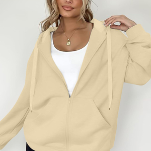Sudaderas con Capucha Personalizadas para Mujer, Ropa de Algodón para Mujer, Precio Económico, Cierre de Cremallera, Alta Calidad, Venta al por Mayor, Secado Rápido - Product Image 4
