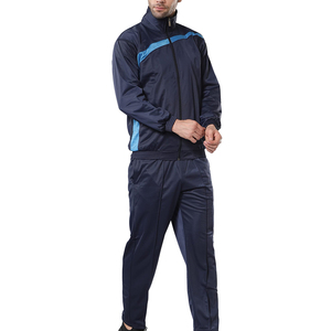 Ensemble de survêtement coupe-vent à manches longues et fermeture éclair intégrale pour homme, idéal pour la course hivernale, séchage rapide, polyester/coton, couleurs personnalisables - Product Image 1