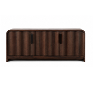 ตู้ไซด์บอร์ดไม้สักแท้ลายร่องหรูหรา ตู้วางทีวีทันสมัยสำหรับเก็บของ เหมาะสำหรับโรงแรม วิลล่า อพาร์ทเมนท์ เฟอร์นิเจอร์ห้องนั่งเล่น - Product Image 1