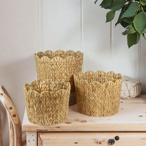 Natural Rattan Storage Baskets Set of 3 Circle Shape Rustic Eco-Friendly Multi-Purpose Neatening Organizers - Product Image 5