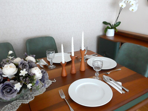 Handmade Wooden <b>Taper</b> <b>Candle</b> <b>Holders</b> - Set of 3, Table Decor By B H Brothers - Product Image 5