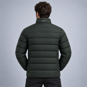 Chaqueta de Invierno para Hombre F2WIN, con Cuello Alto, Cierre de Cremallera, Resistente al Viento, Color Sólido, Relleno de Poliéster, Corte Regular - Product Image 4