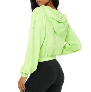 Sudadera con capucha para mujer con logotipo personalizado 95% algodón 5% Spandex con logotipo frontal y cordones para mujer al por mayor - Product Image 2