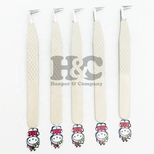 Pinzas Profesionales para Extensión de Pestañas Hello Kitty, Acero Inoxidable, Color Durazno, Antimagnéticas, Duraderas, con Logotipo, MOQ Bajo, para Pestañas de Mink - Product Image 4