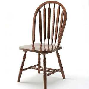 Chaise de salle à manger moderne en bois massif chêne miel avec dossier à lattes verticales, assise confortable pour cuisine, restaurant professionnel et café - Product Image 2