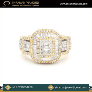 Anillo de Compromiso y Boda de Lujo Estilo Hip Hop con Diamantes Moissanite Baguette, Oro 10K, Anillo de Campeonato Personalizado con Incrustaciones de Diamantes, Regalo para Fiesta - Product Image 2