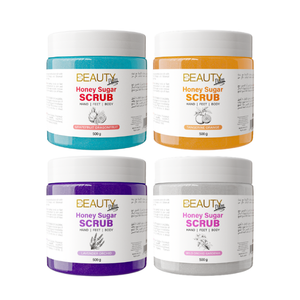 Gommage corporel au miel et au sucre bio Beauty Palm Wholesale 550g – Lavande, soin exfoliant pour la peau, fabriqué aux États-Unis - Product Image 1