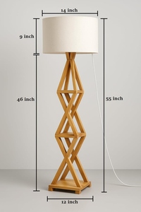 Lampadaire métallique à 3 niveaux, design moderne amovible, finition jaunâtre, abat-jour en lin personnalisé, lumière sur pied, OEM ODM en gros - Product Image 2