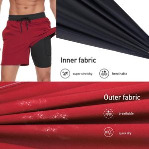 Shorts de Baño de Secado Rápido para Hombre con Forro de Compresión 2 en 1, Traje de Baño Sólido para Playa, Transpirable con Bolsillos con Cremallera - Product Image 4