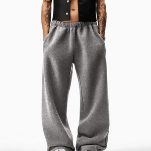 Wholesale Men's Open Hem Sweatpants Comfortable Lounge Pants with Adjustable Waist for Active Lifestyle - Product Image 1