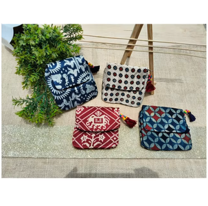 Petit portefeuille à monnaie à motif ethnique, pochette portable faite à la main pour femmes, pour les voyages - Product Image 4