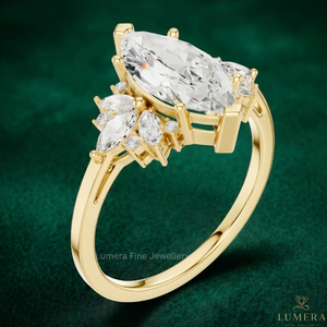 Bague de fiançailles de luxe en or rose plaqué avec diamant de laboratoire pour femme, bijou floral de mariage, cadeau de mariée - Product Image 3