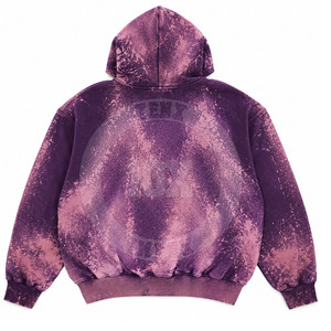 Sweat à capuche épais en molleton et coton mélangé, effet délavé, coupe oversize, vierge, pour impression et broderie personnalisées - Product Image 2