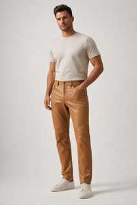 Handmade Slim Fit Cowhide <b>Leather</b> Pants – Biker Streetwear - Product Image 4