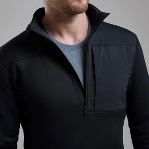 SINEWY SPORTS Sudadera de Forro Polar Negra para Hombre con Cierre de Cremallera, Cuello con Capucha, Bolsillo Frontal, para Otoño, 100% Algodón, Impermeable - Product Image 2