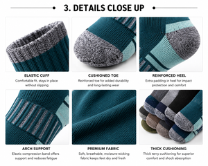 Custom Thick Knitted Kids Sports Crew <b>Socks</b> Anti-Slip <b>Waterproof</b> Winter Spandex Digital Printing Hand Drawn Body Cuff - Product Image 3