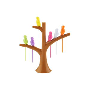 Juego de tenedores pequeños para frutas con soporte de árbol, tenedores de plástico duraderos para ensalada de frutas, palillos decorativos para aperitivos y postres, vajilla - Product Image 3