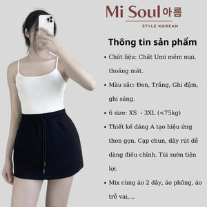 Roof <b>Skirts</b> Bottom Plain / Solid Color <b>Elastic</b> Korean Casual / Sporty / Athleisure Stretch Knit / Jersey - Product Image 2