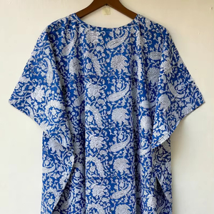 ชุดเดรสยาวพิมพ์ลายสัตว์ คอวี แขนสั้น ผูกเชือก ทรงปล่อยชาย ผ้าฝ้ายอินเดีย 100% แต่งลูกไม้ สำหรับฤดูร้อน ยี่ห้อ New Naaz Textile สำหรับผู้หญิง - Product Image 2