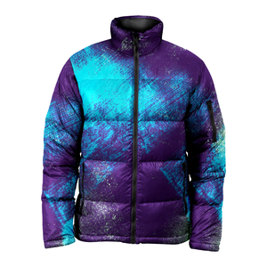 New Design Winter Wear <b>Bubble</b> <b>Coat</b> Custom Sublimation Polyester Printing Stand Collar Thick Warm Heated Puffer Jacket for Men - Product Image 6
