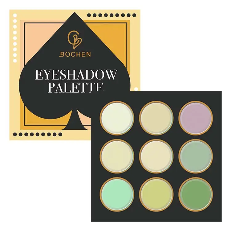 Professional Makeup Eye Shadow Palette 9 Multi-Color Shimmer & Matte Waterproof Glitter Eyeshadow Customizable for Daily Use