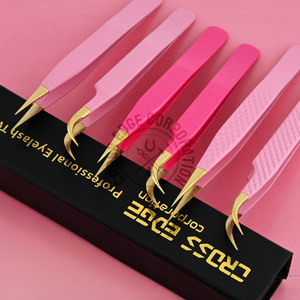 Fiber Tip Lash Extension Tweezer Stainless Steel Lash Tweezers Grip Eyelashes Applicator Volume Lashes Isolation Tweezer - Product Image 5