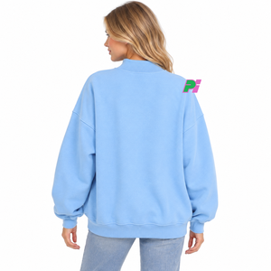 Sudadera de cuello alto para mujer, con parche bordado de la bandera de Texas, estilo oversize, informal, 100% algodón polar transpirable - Product Image 4