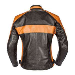 Chaqueta de Motociclista de Cuero Genuino para Hombre, Fabricada por OEM, con Cremallera y Hombros Acolchados - Product Image 6