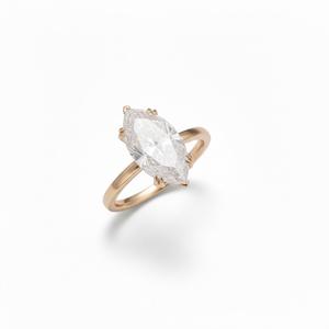 Bague de fiançailles solitaire en or pur 14K 18K avec diamant de laboratoire de taille marquise de 1,25 carat, couleur DEF personnalisée, clarté VVS certifiée CVD - Product Image 6