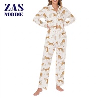 Nueva Llegada, Conjunto de Pijamas Elegantes de Microfibra de Bambú para Mujer, Manga Larga, Delgados, para Otoño y Primavera, Hechos en Bangladesh