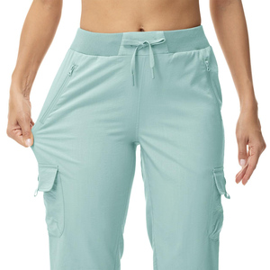 Pantalon Capri Streetwear de Haute Qualité avec Logo Personnalisé, Taille Élastique, Devant Plat, Polaire, Multi-Poches, Respirant, pour Femmes - Product Image 3