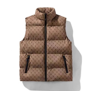 Chaleco Acolchado sin Mangas para Hombre con Cuello Alto, Cierre Frontal con Cremallera, Forro Polar Transpirable, 100% Algodón, Ropa Casual de Invierno - Product Image 1