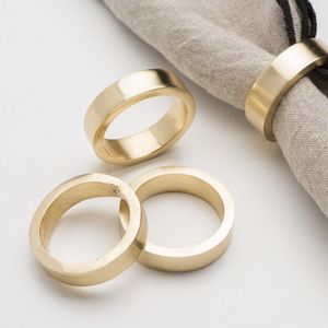 Premium Gold Metal Napkin Ring Set with Smooth Brushed Finish Modern Minimalist <b>Table</b> <b>Decoration</b> <b>Accessories</b> for Wedding Banquet - Product Image 1