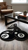 Tapis en laine tufté à la main, antidérapant, à motif géométrique régulier unique, noir et blanc, doux, moderne, à poils moyens 10-14 mm, pour usage commercial