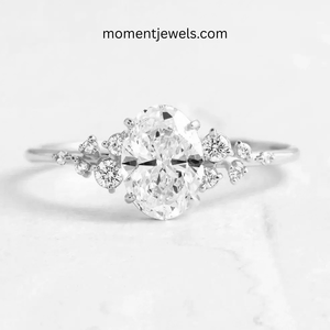 Anillo de Compromiso de Plata de Ley 925 con Circonita de Corte Ovalado, Anillo de Boda Chapado en Oro para Mujer - Product Image 2