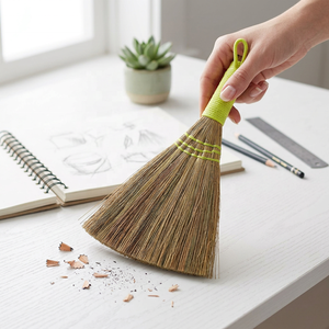 Balai à main en herbe tressé, mini balai durable pour nettoyer les miettes de bureau, balai de nettoyage traditionnel asiatique, vente en gros - Product Image 3
