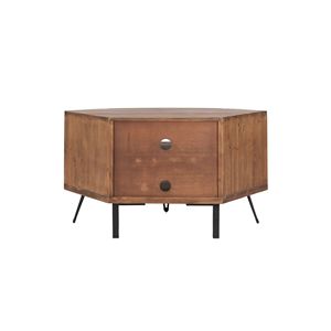 Tavolino Angolare in Legno Recuperato a Forma di Ventaglio, Supporto TV Salvaspazio per Soggiorno - Product Image 6