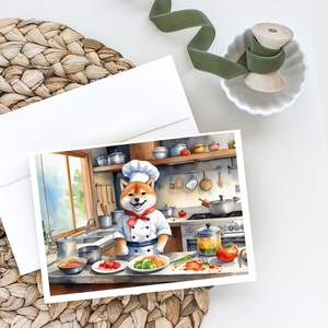 Whimsical Shiba Inu the Chef A7 Tamaño 5x7 Tarjetas de notas en blanco Paquete de 8 con sobres para saludos - Product Image 2