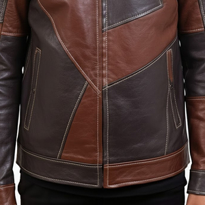 High Quality <b>Men</b> <b>Leather</b> <b>Jacket</b> Street Style Turn Down Collar Adjustable Cuffs Secure Closure Wholesale Custom <b>Leather</b> <b>Jacket</b> - Product Image 4