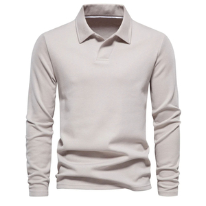 2026 Pure Cotton <b>Long</b>-<b>sleeved</b> <b>Polo</b>-<b>shirt</b> for <b>Men</b> Spring and Summer High-end <b>Polo</b> <b>Shirt</b> <b>Men</b> Solid Casual Cotton <b>Polo</b>-<b>Shirt</b> - Product Image 1