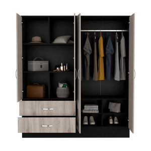 Armoire camera da letto nero e grigio chiaro Ron guardaroba elegante per la decorazione della casa - Product Image 5
