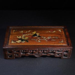 Panel Decorativo de Pájaro Tallado a Mano en Madera de Palisandro |   Escultura Artesanal de Madera de Moradabad - Product Image 1