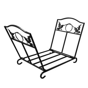 Porta Legna Pieghevole Nero, Supporto per Legna da Ardere e Accessorio per Caminetti - Product Image 4